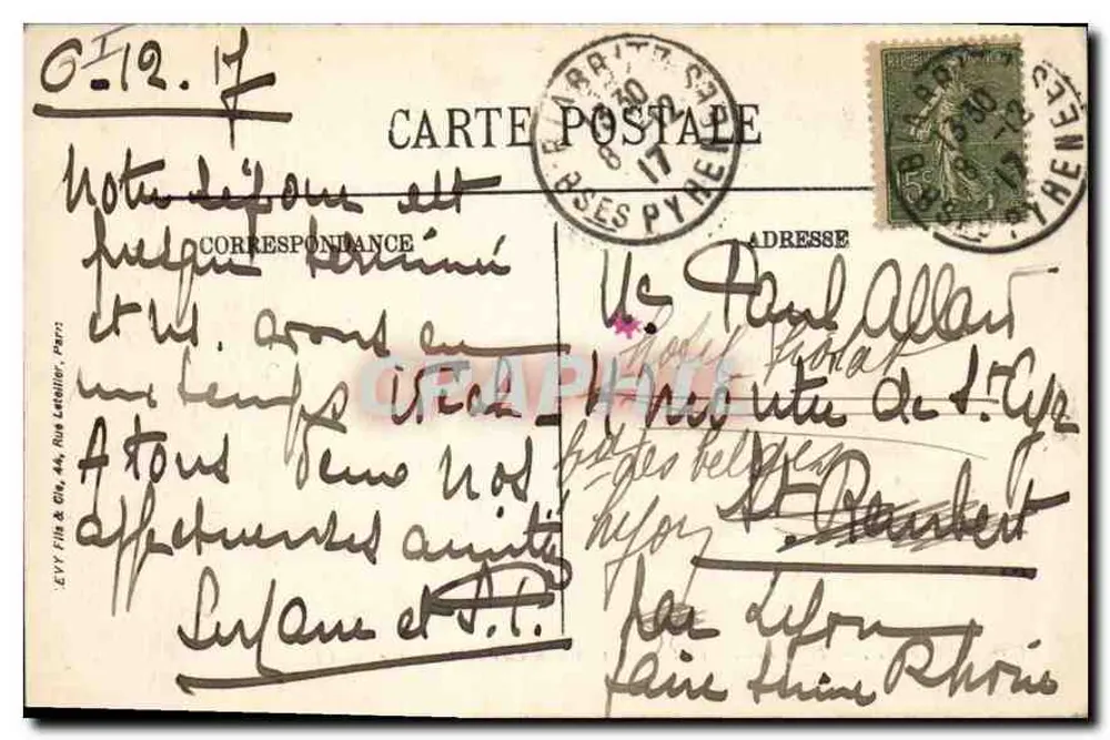 Biarritz — Die Bäder des alten Hafens in Richtung Felsen der Jungfrau — LL — n°65 - Rückseite