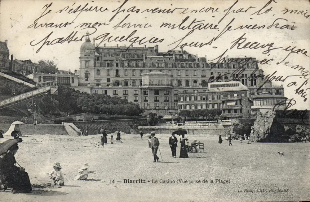Biarritz - Das Casino (Ansicht vom Strand) — L. Bosq, Verlag Bordeaux - Vorderseite