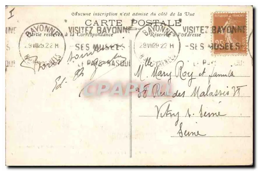 Biarritz (B.-P.) — A Grande Praia — Fototipia Marcel Delboy, Bardeaux - Verso