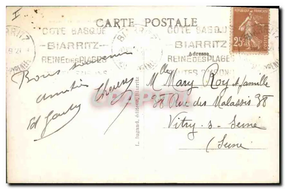 Biarritz — Der Maritime Boulevard und Strand der Basque-Küste — L. Lugand, Verleger - Rückseite