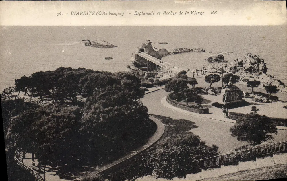 Biarritz (Côte basque) — Esplanade e Rocher de la Vierge — BR - Frente