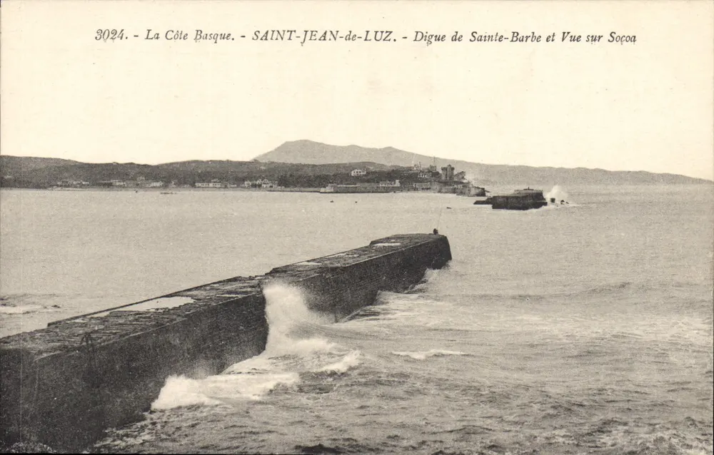 Saint-Jean-de-Luz — Damm von Sainte-Barbe und Blick auf Soocoa — Verleger Bromotype Gaurtreaux Langoon (Gironde), Nr. 3024 - Vorderseite