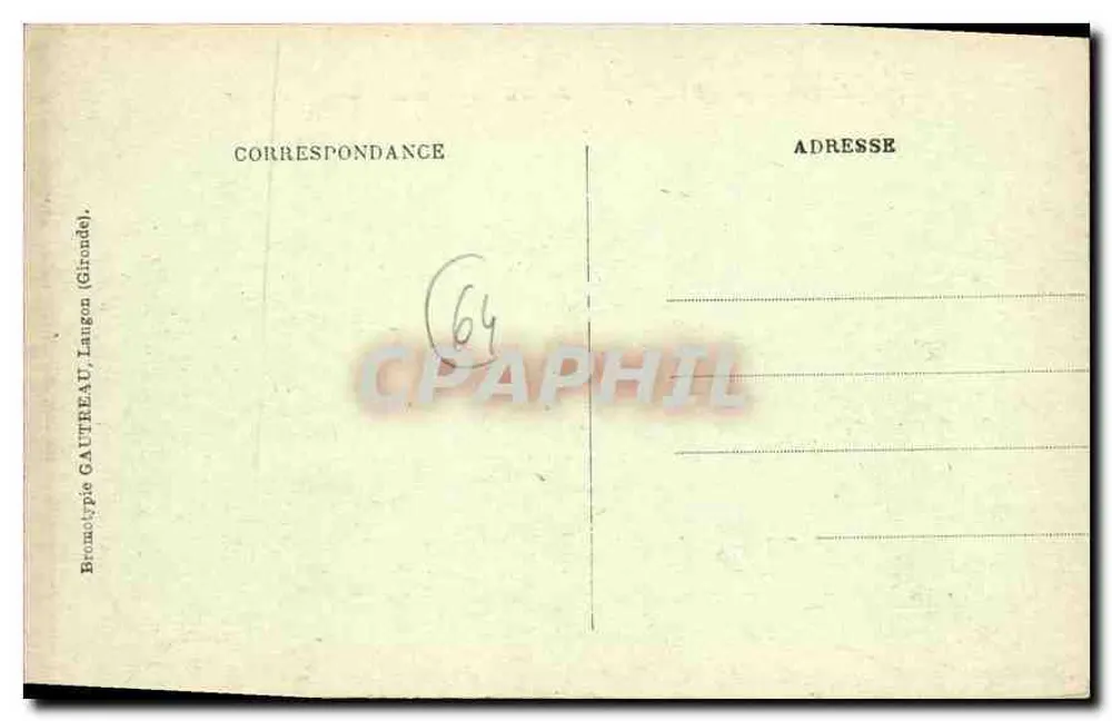 Saint-Jean-de-Luz — Ein Stück Ciboure und die Rhune — Bromotype GAUTREAU, Laugon (Gironde) - Rückseite