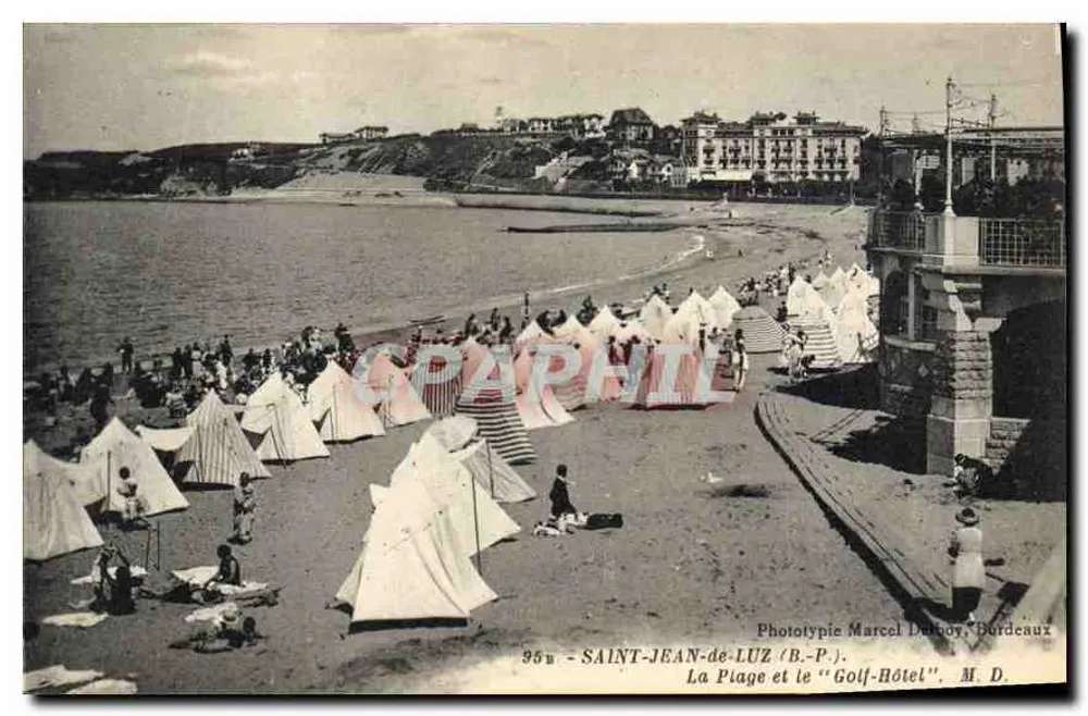Saint-Jean-de-Luz — La Plage et le "Golf-Hôtel" — Phototypie Marcel Darboy, Bordeaux - Recto