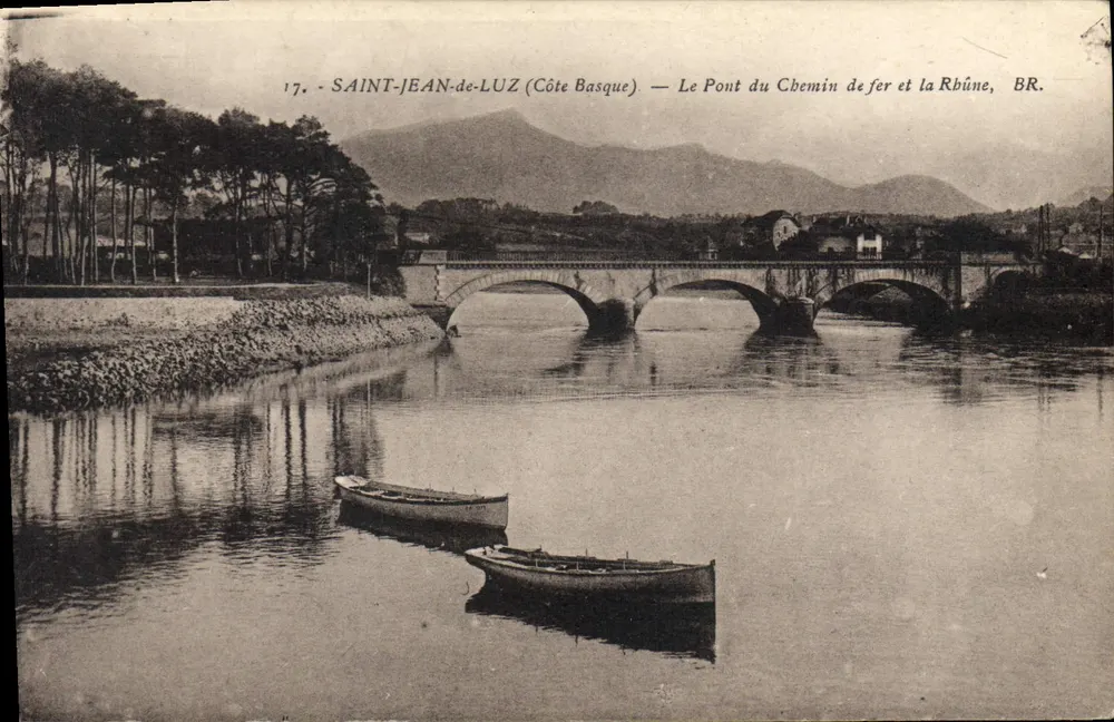 Saint-Jean-de-Luz (Côte Basque) — Die Eisenbahnbrücke und der Rhône, BR. - Vorderseite
