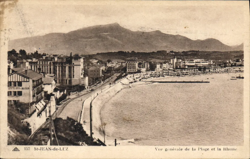 St-Jean-de-Luz — Allgemeiner Blick auf den Strand und die Rhune — Les Fleuils Bleus, n°157 - Vorderseite