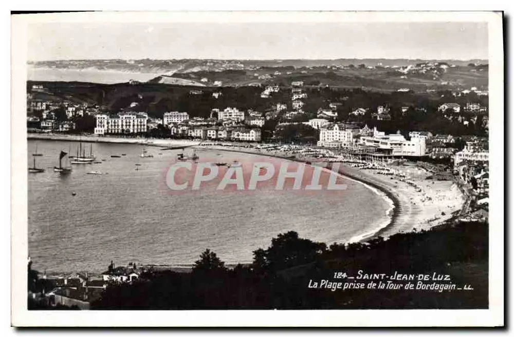 Saint-Jean-de-Luz — Ansicht der Strand von der Bordagain-Turm — Verlag G.A.P. Paris, Nr. 184 - Vorderseite