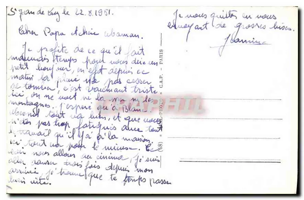 Saint-Jean-de-Luz — Die Strandpromenade von der Bordagaïn-Turm aus — Antike Ansichtskarte-Nr. 188 - Rückseite