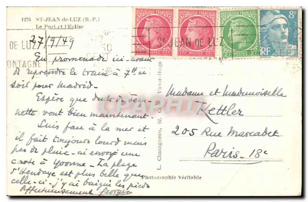 Der Hafen und die Kirche — Saint-Jean-de-Luz — Verlag Elcé - Rückseite