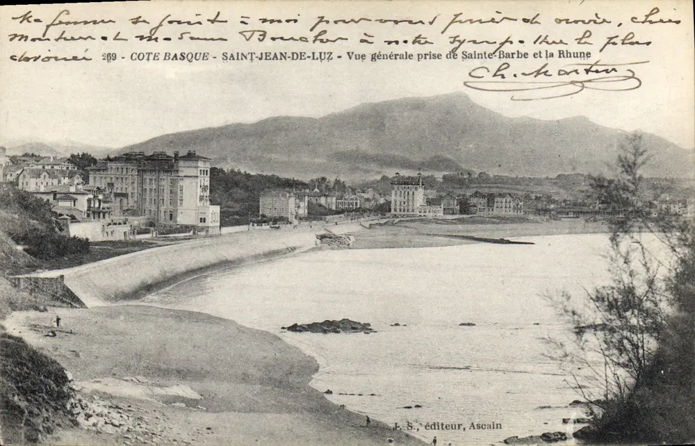 Saint-Jean-de-Luz — Allgemeiner Blick von Sainte-Barbe und der Rhune — J.S., Verleger, Ascalin - Vorderseite