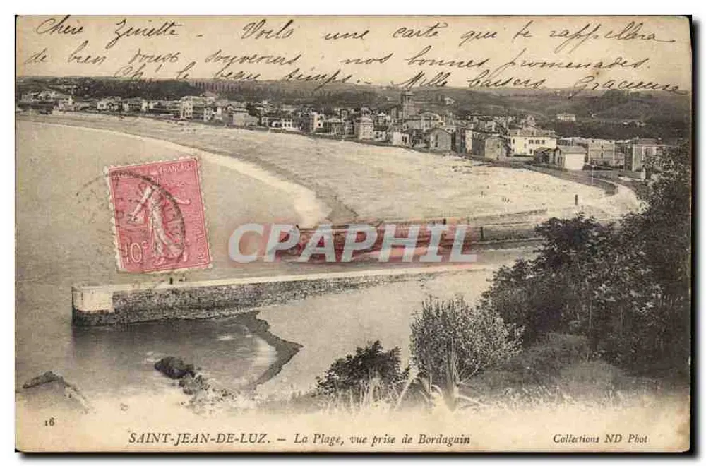 Saint-Jean-de-Luz — Die Strand, Aufnahme von Bordagain — ND Phot Collections - Vorderseite
