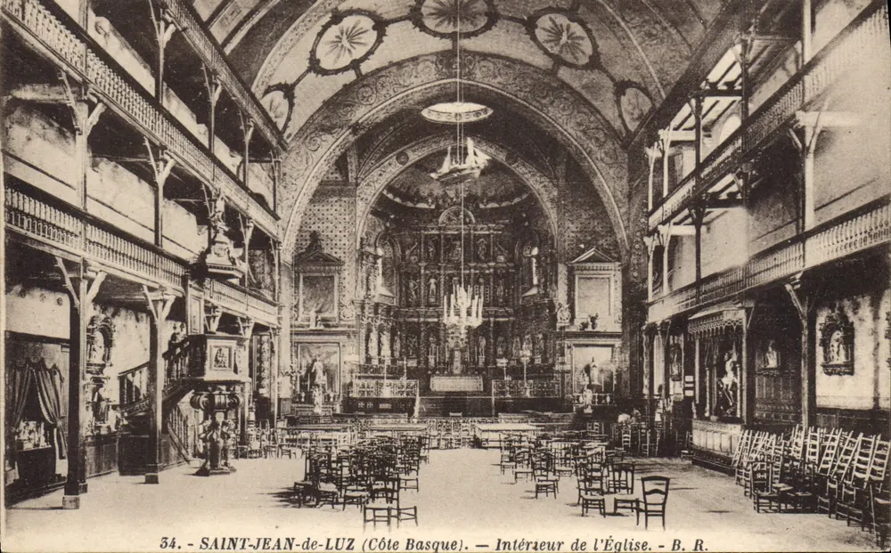 Saint-Jean-de-Luz (Côte Basque) — Interior da Igreja — B.R. - Frente