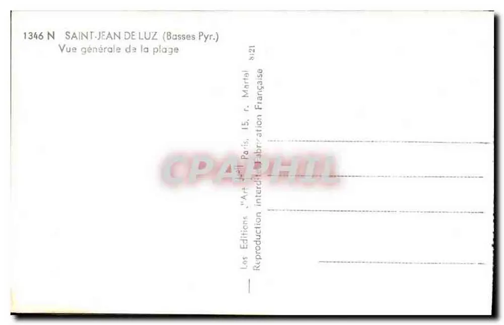 Saint-Jean-de-Luz — Allgemeiner Blick auf den Strand — Editions 'A.A.' Paris - Rückseite
