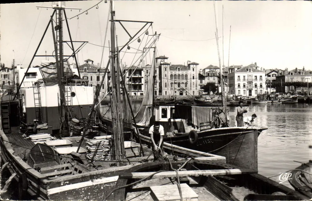 Hafen von Saint-Jean-de-Luz — Ansicht von Fischereibooten — Verlag Cap - Vorderseite