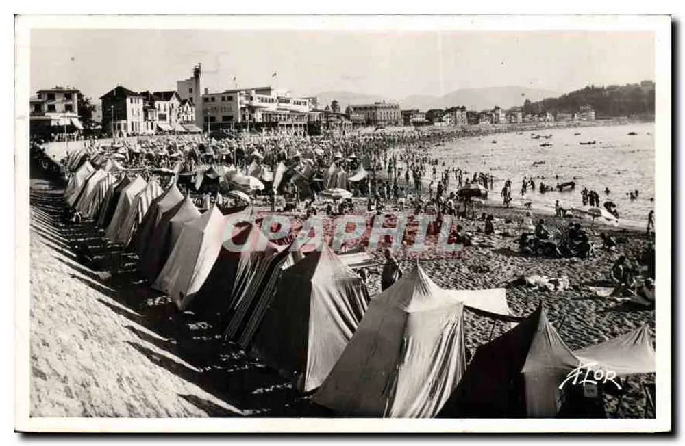 Praia de Saint-Jean-de-Luz — banho de mar e tendas — Edições d'Art 'La Plage' - Frente