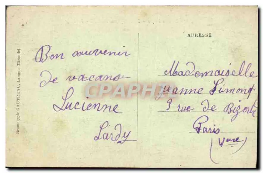 Saint-Jean-de-Luz — A Praia — A Costa Basca — editor Gauteau (Gironde), n° 3114 - Verso