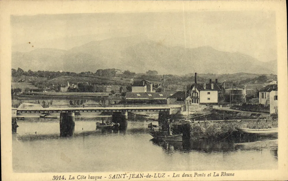 Saint-Jean-de-Luz — Die beiden Brücken und La Rhune — Verlag Bromotype Gautreau, n° 3014 - Vorderseite