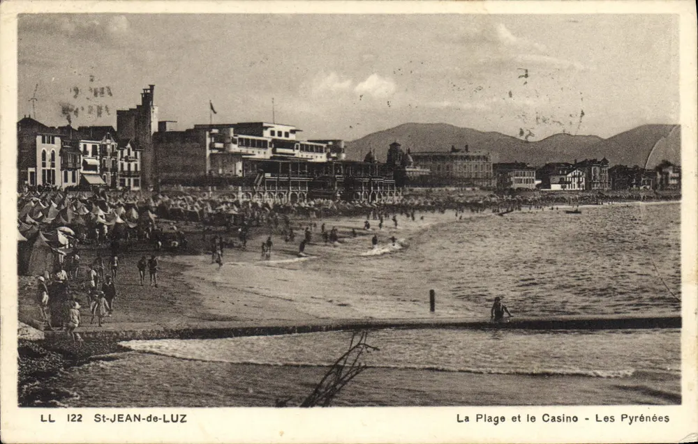 St-Jean-de-Luz — Der Strand und das Casino — Die Pyrenäen — LL 122 - Vorderseite