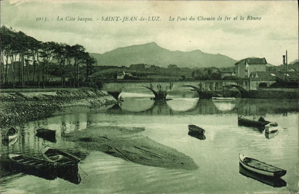 Saint-Jean-de-Luz — Die Eisenbahnbrücke und die Rhune — Verlag La Côte basque, Nr. 3013 - Vorderseite