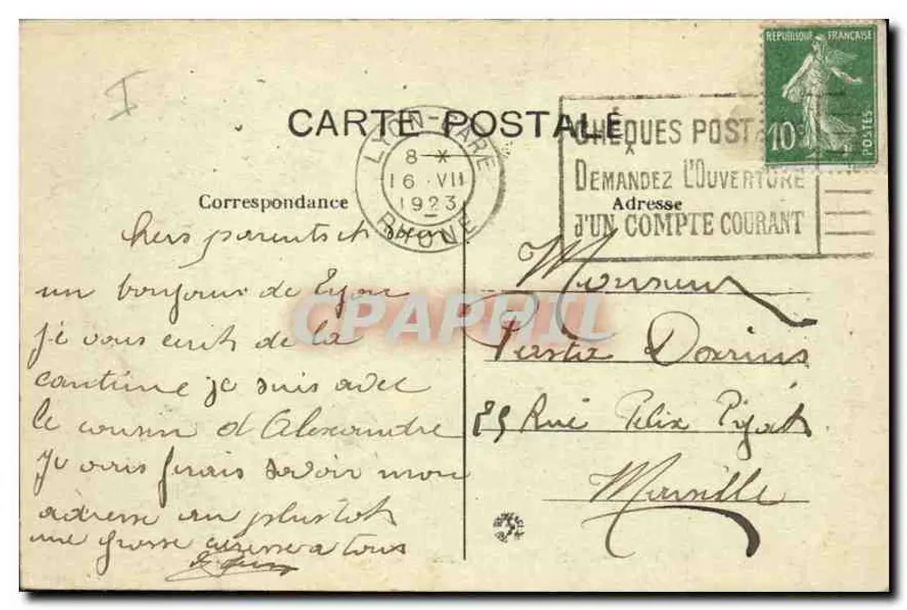 LYON — Praça Carnot — Monumento da República — J. R. - Verso