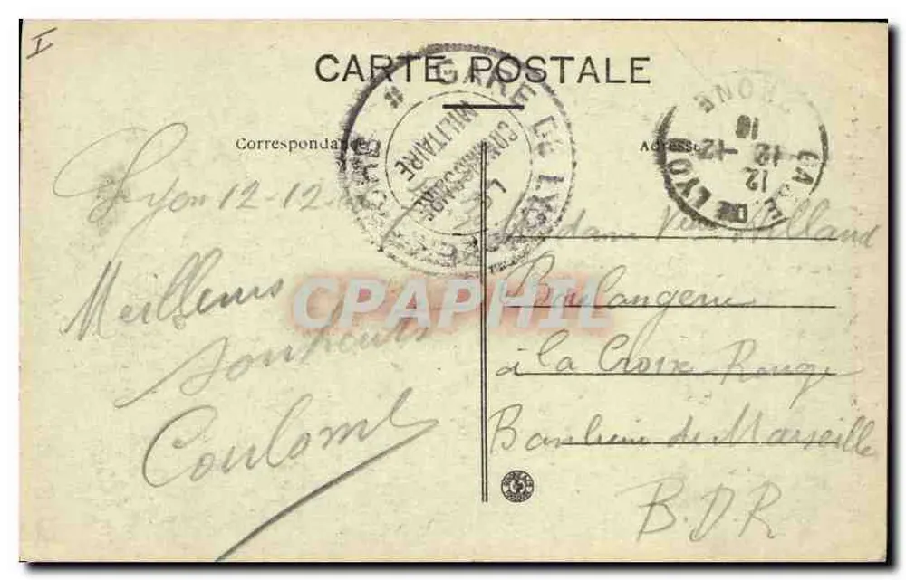 LYON — Monumento Carnot, Plaza de la República — L. B. - Reverso