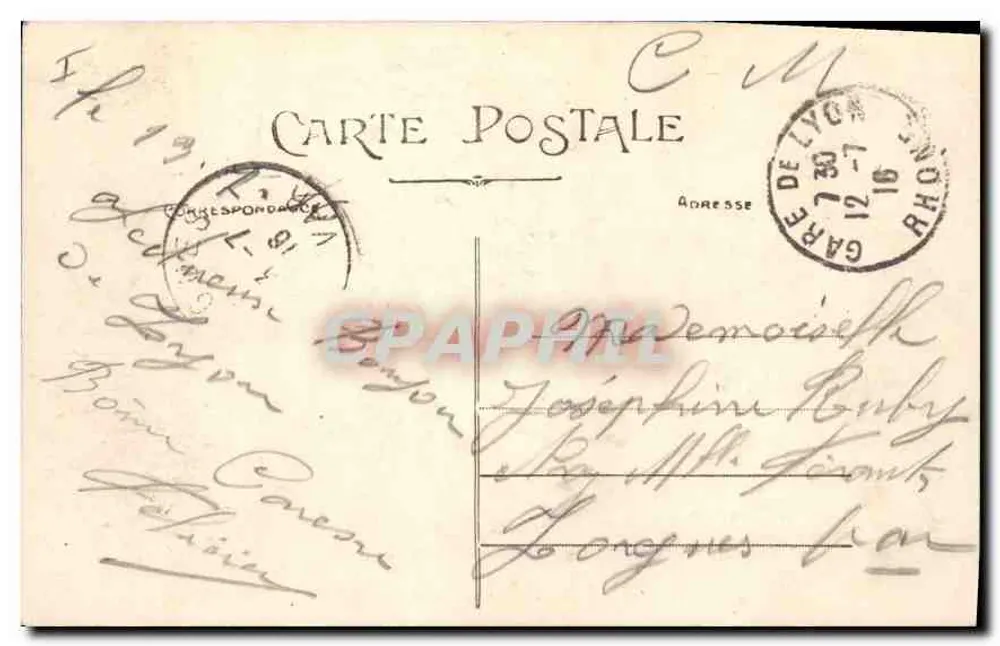LYON — Plaza Carnot — Monumento de la República — E. R. - Reverso