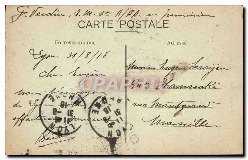 LYON — Monument Carnot — Praça da República — E. R. n°173 - Verso