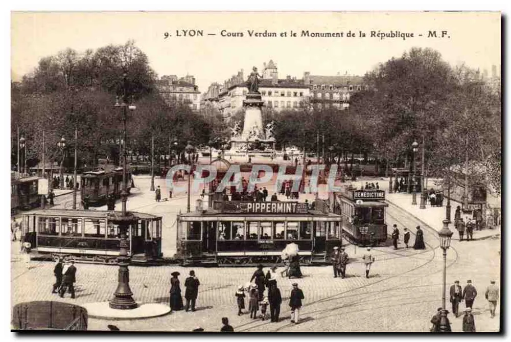 LYON — Cours Verdun und das Denkmal der Republik — M.F. - Vorderseite