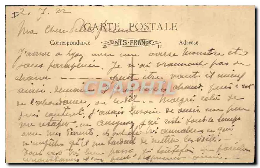 Lyon - Praça da República (conjunto) — vista panorâmica com fonte e edifícios — editor não identificado, n° 348 - Verso
