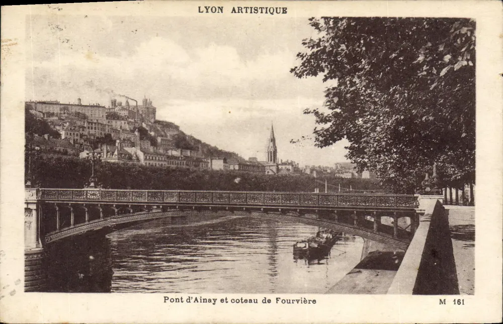 Brücke von Ainay und Hügel von Fourvière — Lyon Artistique, Serie M 161 - Vorderseite