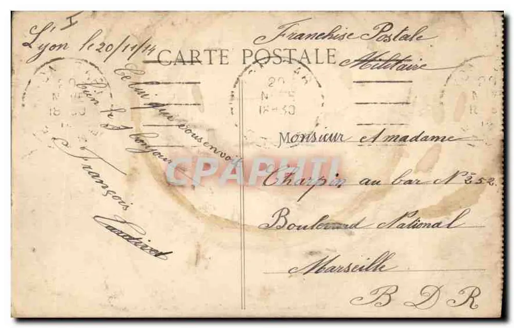 LYON — Allgemeiner Blick auf Bellecour und Guillotière — E.C.L. - Rückseite