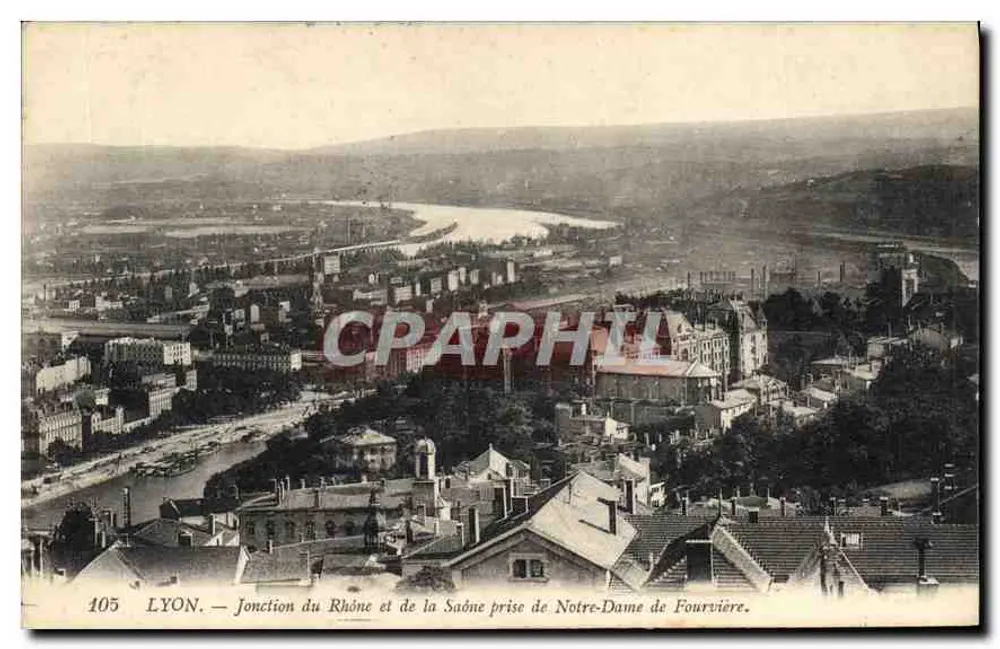 LYON — Verbindung von Rhône und Saône von Notre-Dame de Fourvière — n°105 - Vorderseite