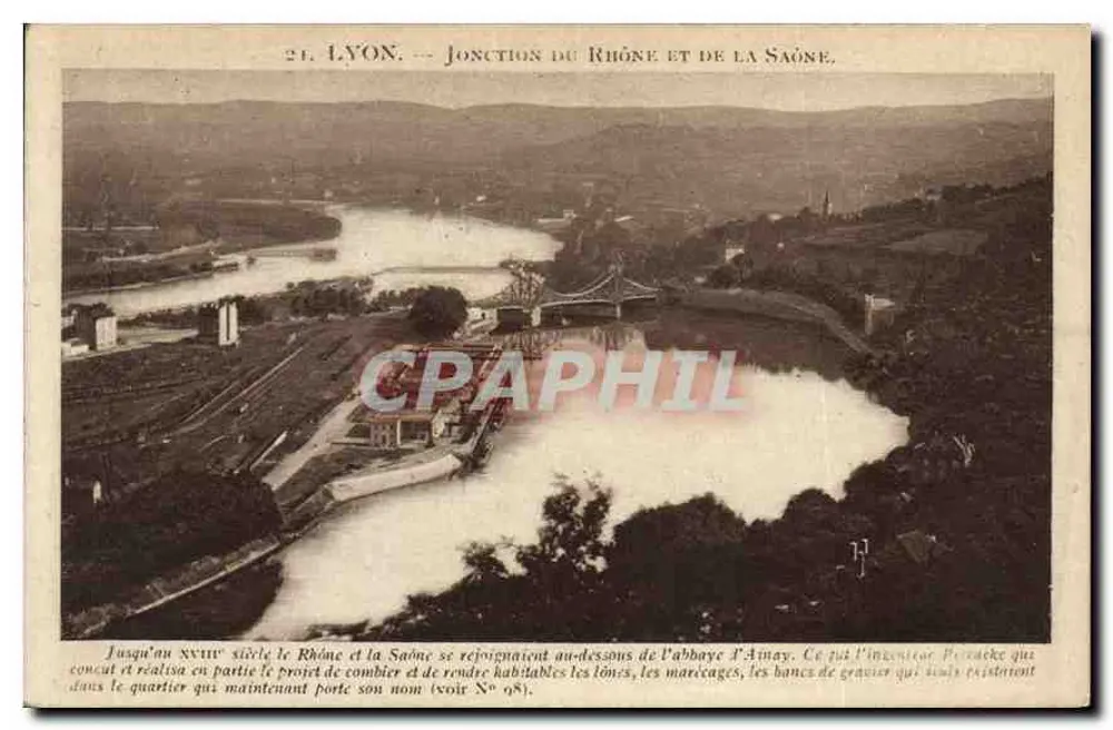 Lyon — Conflito do Rio Rhône e da Saône — editor X. Coutagny, Lyon - Frente