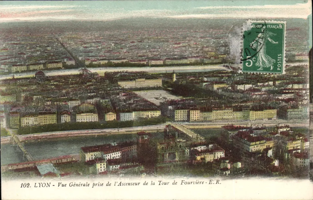LYON - Allgemeine Ansicht vom Aufzug der Fourvière-Turm - E.R. - n°102 - Vorderseite