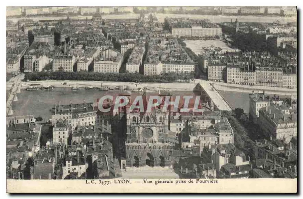 Lyon — Vista geral tirada de Fourvière — L.C. 3477 - Frente