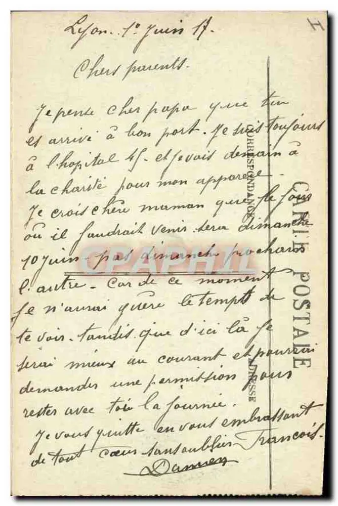LYON - Plaza Carnot - Monumento a la República - E. R. - Reverso