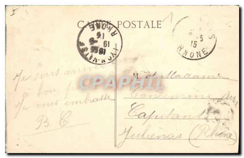 LYON — Pomnik Carnota — wydawca nieznany - Rewers