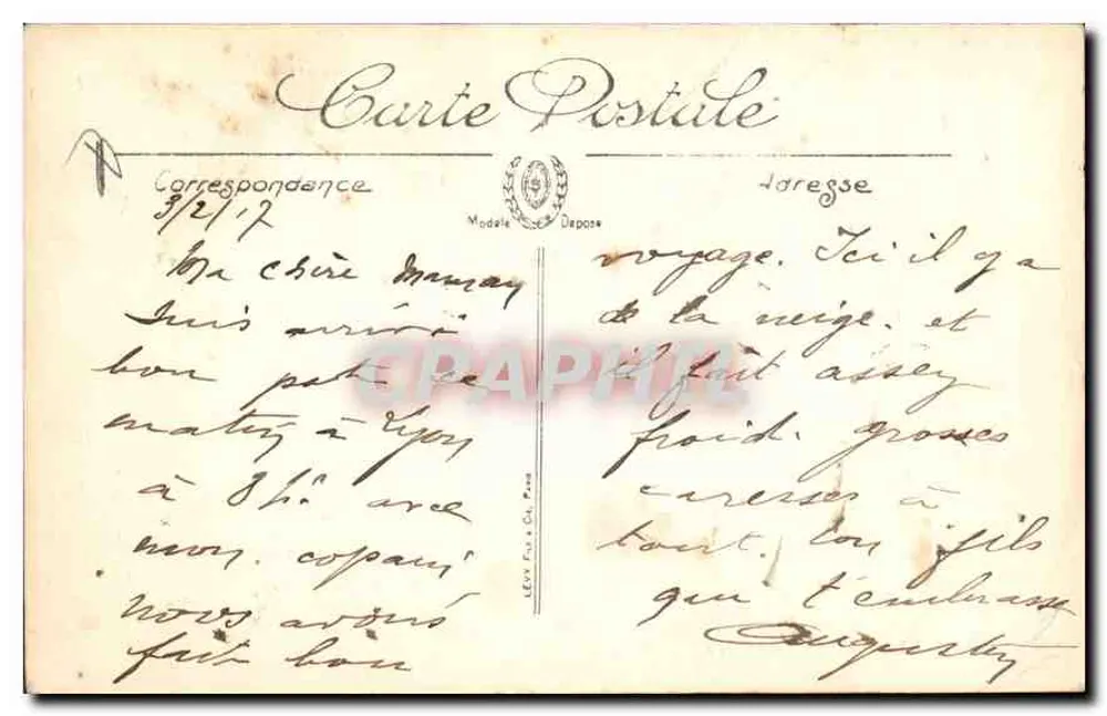 LYON — A Estátua de Carnos — Editor L. L. n°38 - Verso