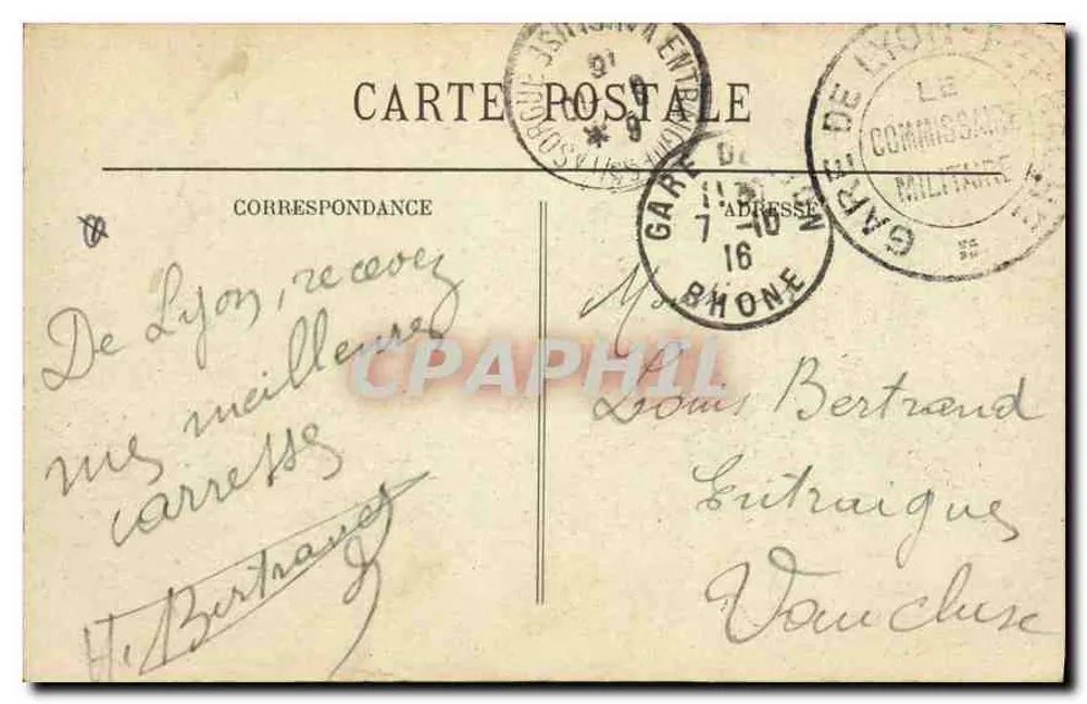 LYON — Place Carnot, Perrache Bahnhof und Hotel Terminus — E. R. - Rückseite
