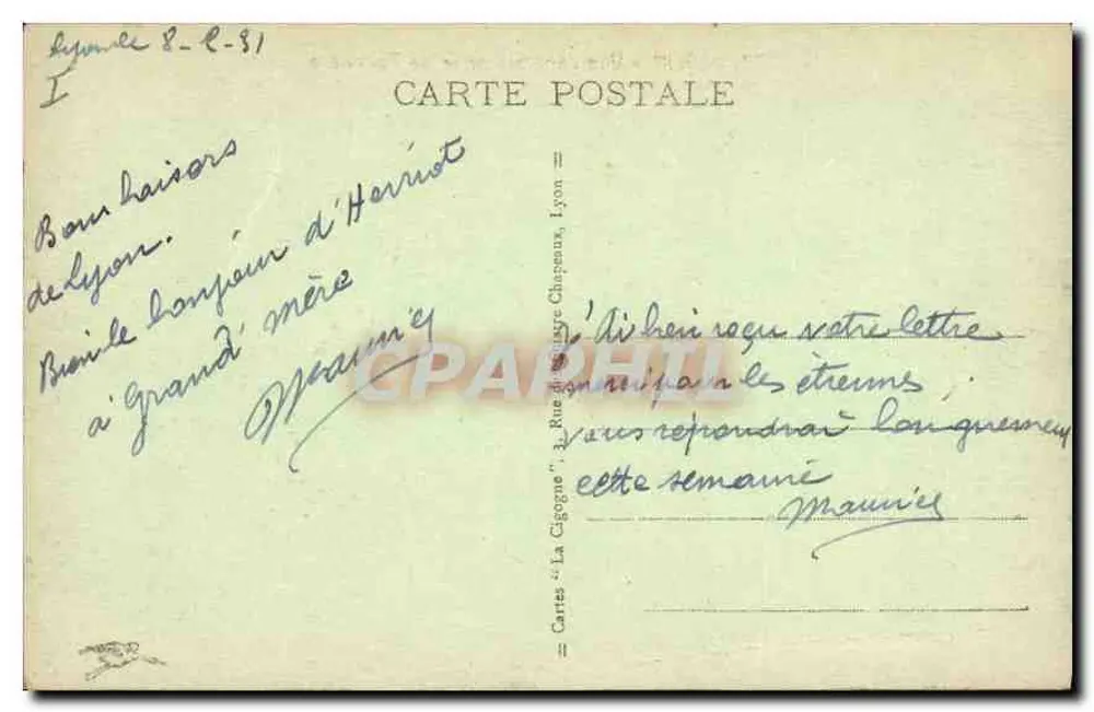 Lyon — Vista geral tirada de Fourvière — Carte postale n°207 - Verso