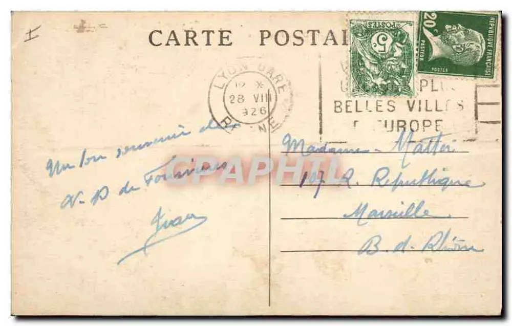 LYON — Colina e Basílica de Nossa Senhora de Fourvière - Verso