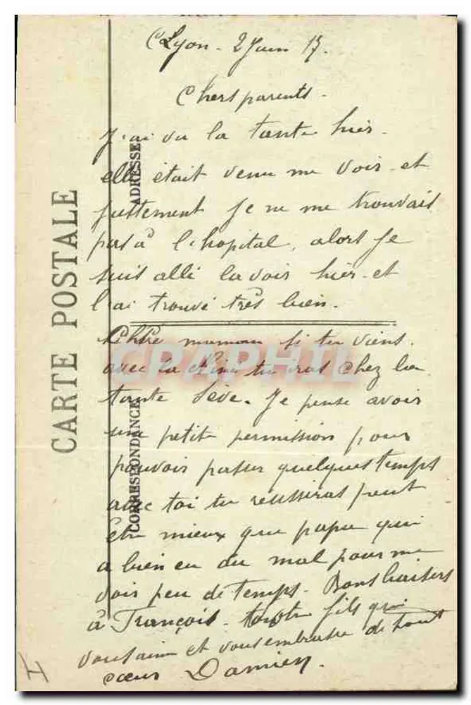 LYON — Brücke des Palastes der Gerechtigkeit und Fourvière-Hügel — E. R. - Rückseite