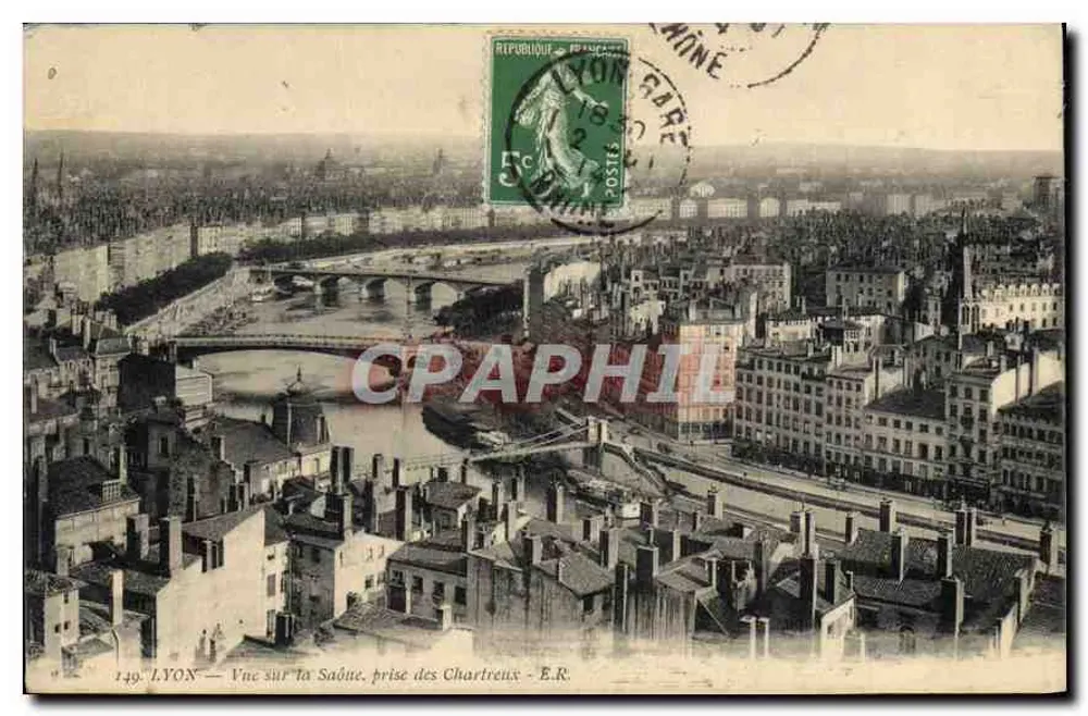 LYON — Ansicht der Saône, aus der Chartreux genommen — E.R. - Vorderseite