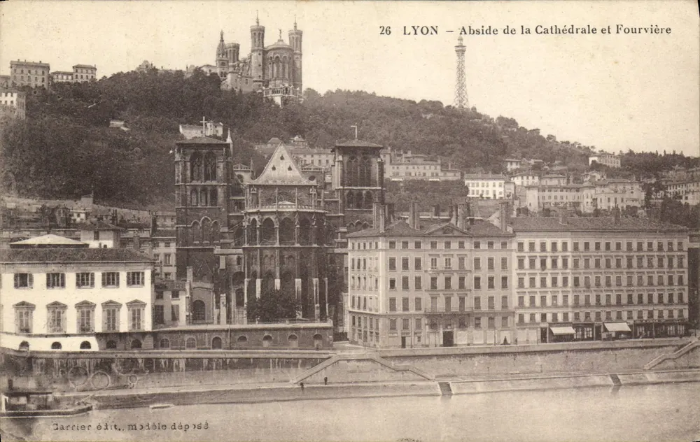 LYON — Abside da Catedral e Fourvière — Jarricier editor, modelo depositado - Frente