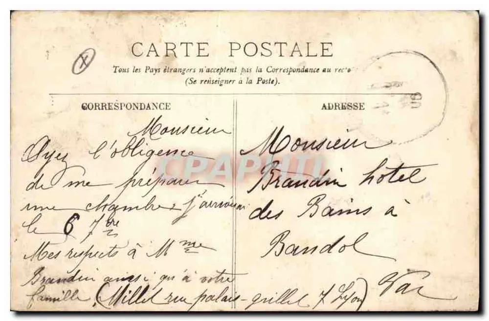 LYON — A Place Carnot — LL. — n°30 - Verso