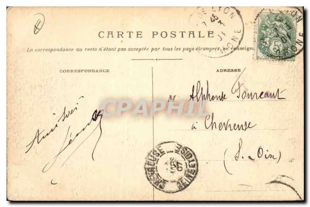 LYON — Cours du Midi e Place Carnot — P. Martel, editor Lyon - Verso