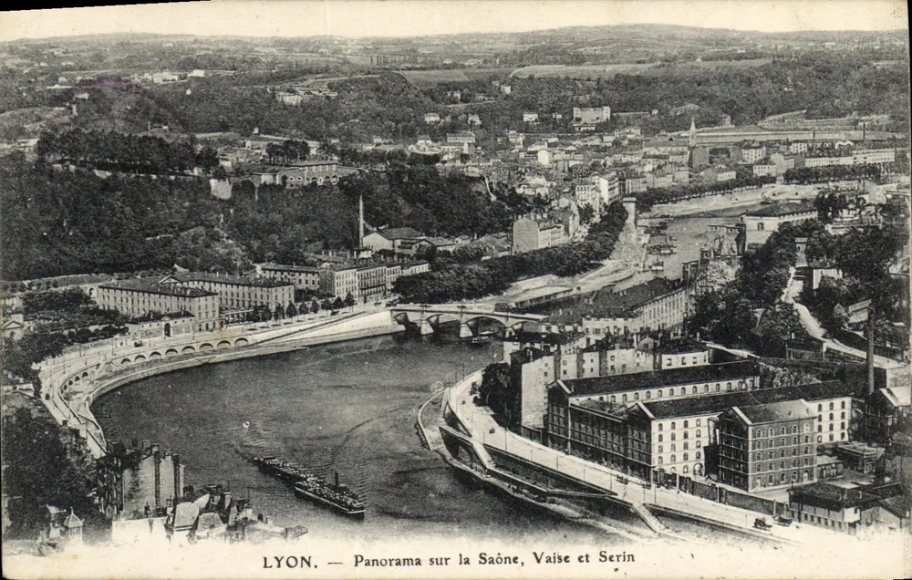 LYON — Panorama über die Saône, Vaise und Serin — Verlag unbekannt - Vorderseite