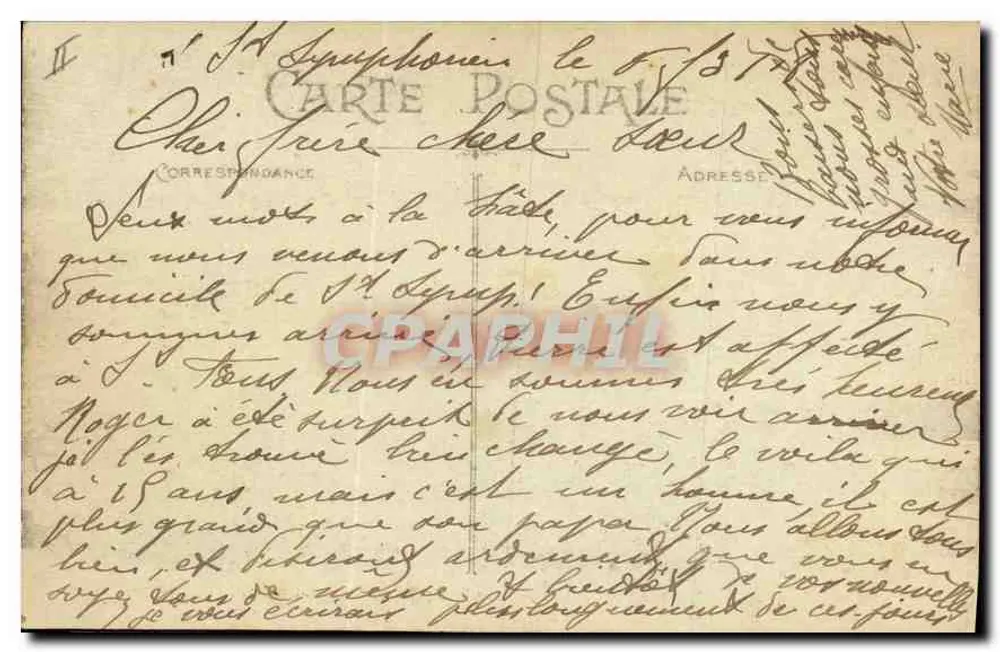 LYON — Panoramablick vom Fourvière — Verlag Carrier, abgegeben - Rückseite