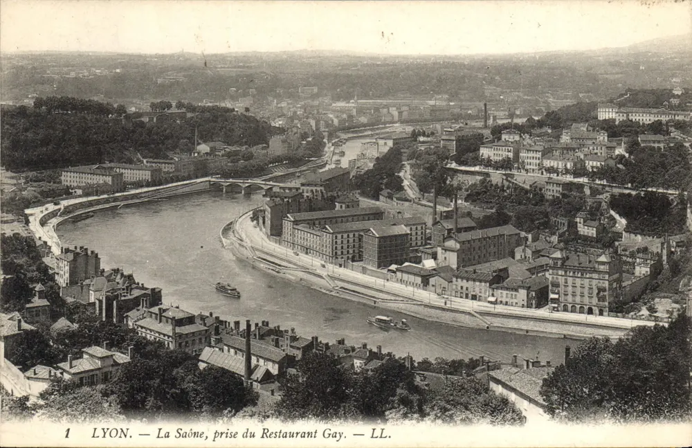 LYON — La Saône, Blick vom Restaurant Gay — LL. - Vorderseite