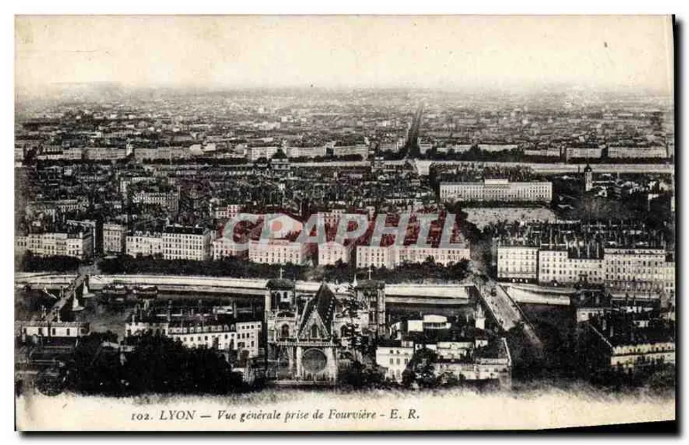 LYON — Vista geral tirada de Fourvière — E. R. - Frente